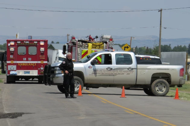 Ft Sanders Evacuation2 The scene Thursday afternoon near the intersection of West Blackfoot St. and Ft. Sanders Rd.